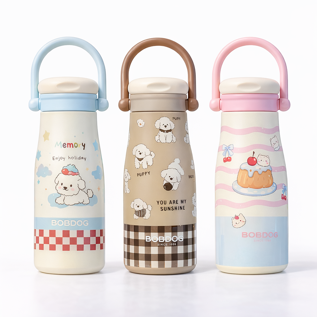 Pastel pet-themed thermos bottle