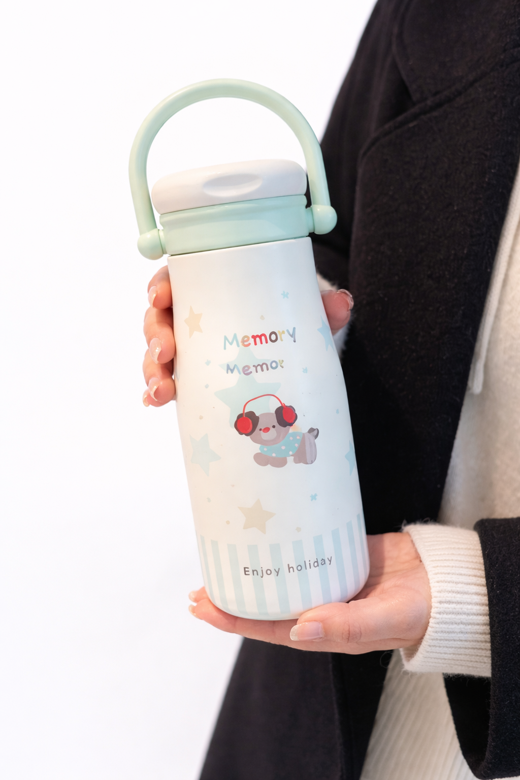 Pastel pet-themed thermos bottle