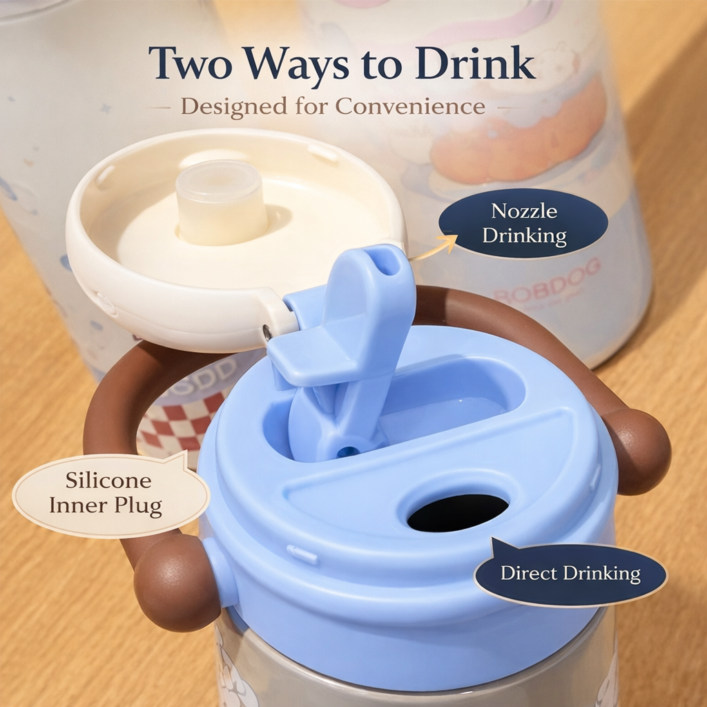 Pastel pet-themed thermos bottle