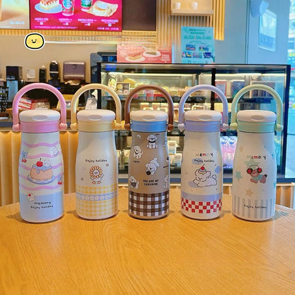 Pastel pet-themed thermos bottle