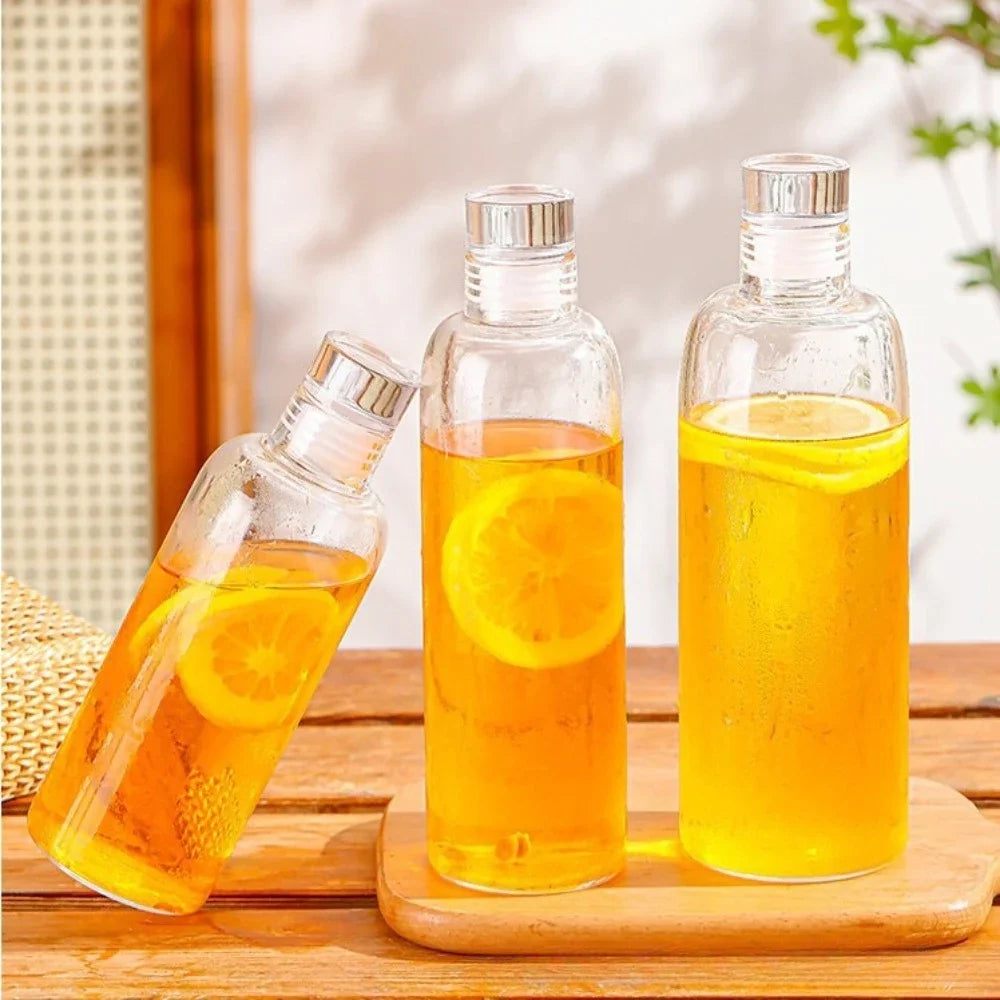 Glass Water Bottle with Leak-Proof Lid