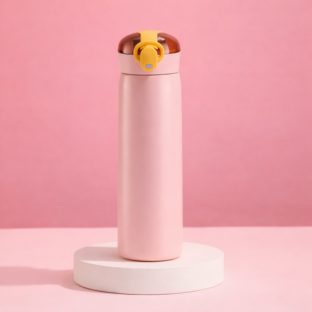 460ml Portable Stainless Steel Thermos Mug with Straw